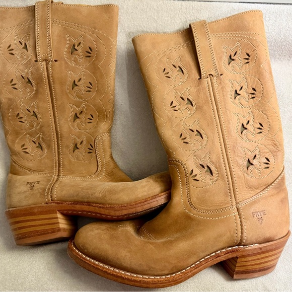 Vintage Frye Campus Western Boots Leather Rare size 9 1/2 9.5 - Picture 4 of 6
